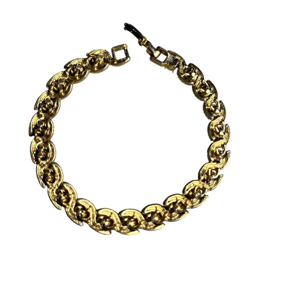 Vintage Gold-Tone Bracelet With Multicolored Gemstones - Picture 7 of 7